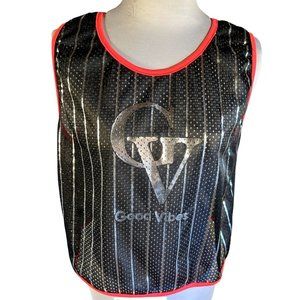 Cle luv Good Vibes Mesh/Jersey Womens Vest Shirt Size Large